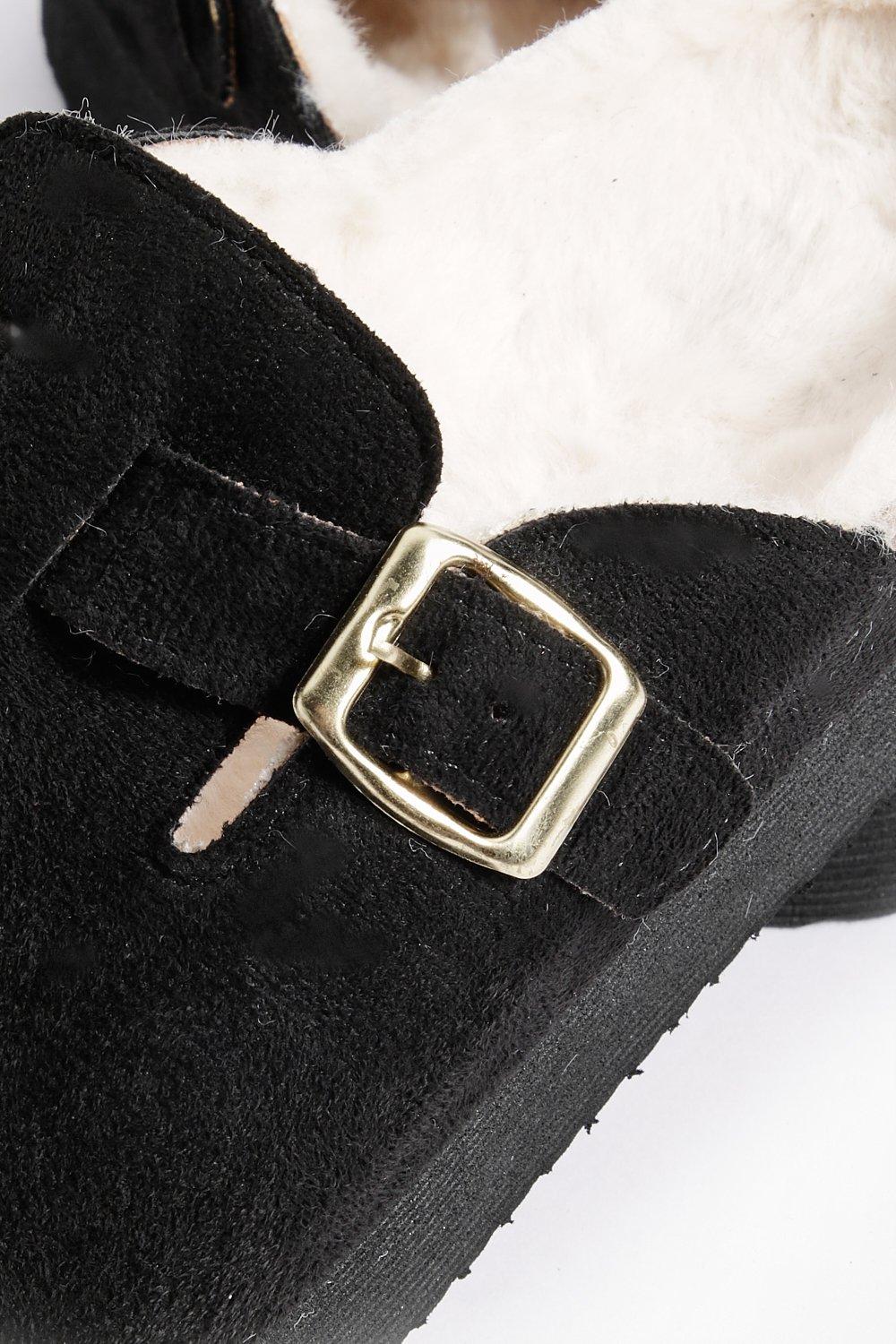 Platform Fur Lined Closed Toe Clogs