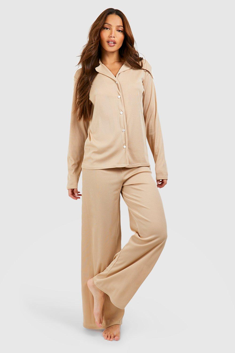 Tall Rib Jersey Knit Wide Leg Pj Pants