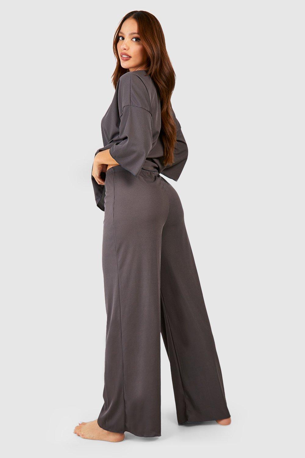 Tall Wide Leg Rib Lounge Pants