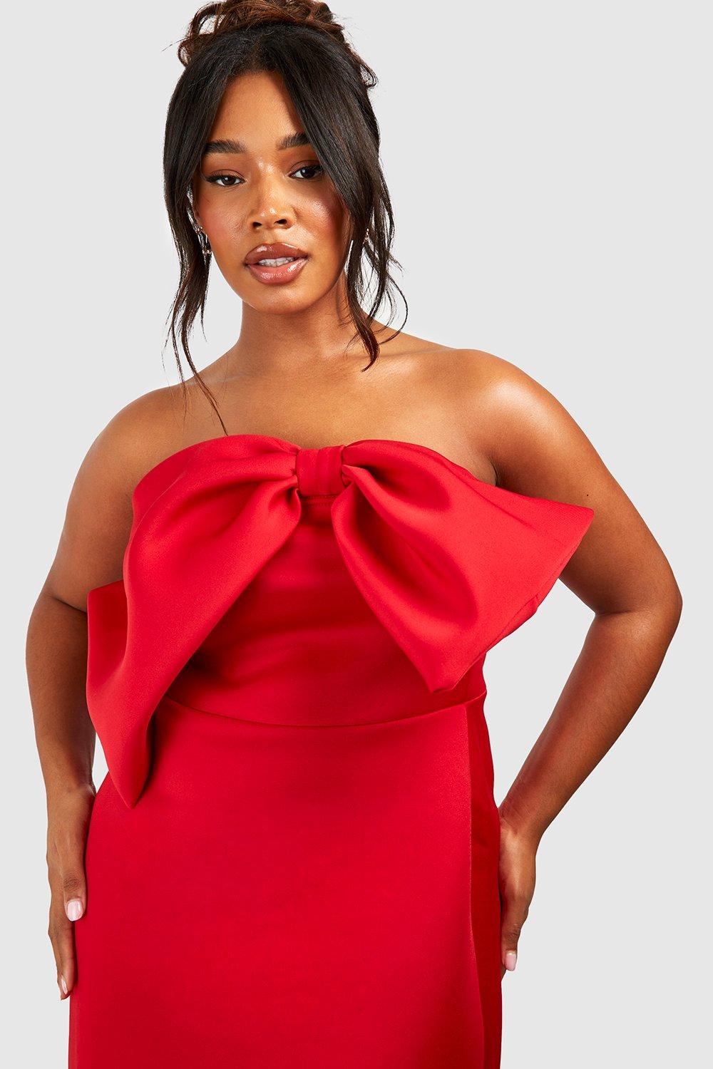 Red Satin Shift Dress