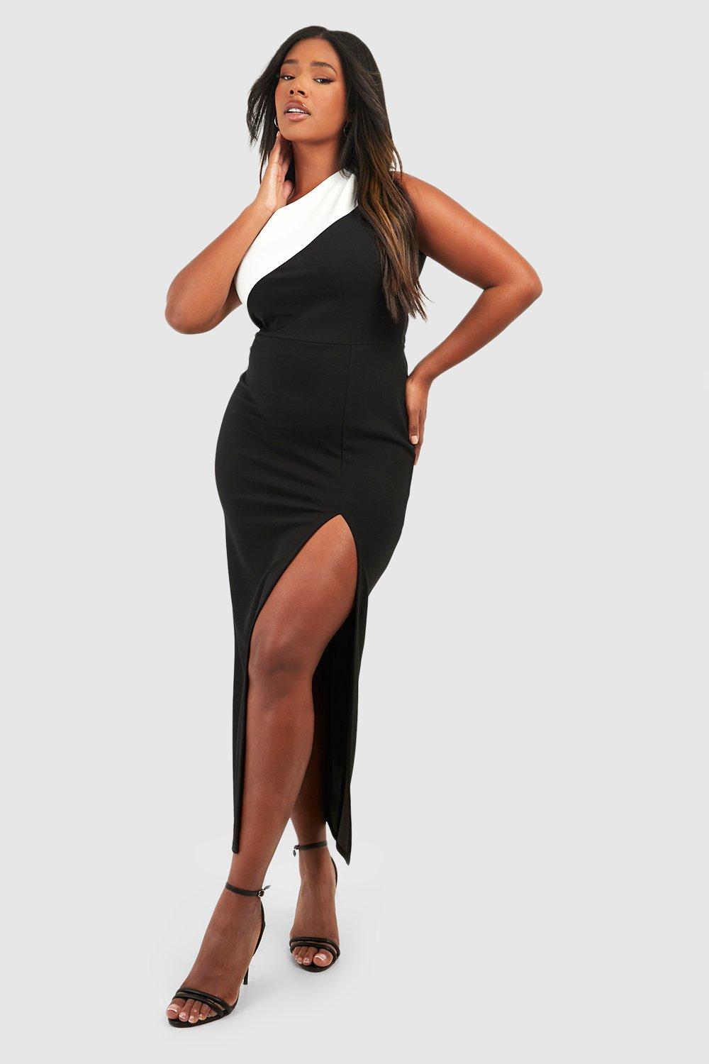 Boohoo plus hot sale black dress