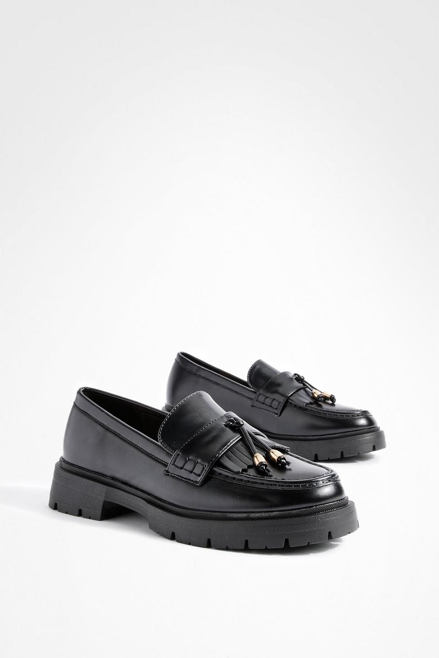 Black noir Chunky Tassel Detail Loafers