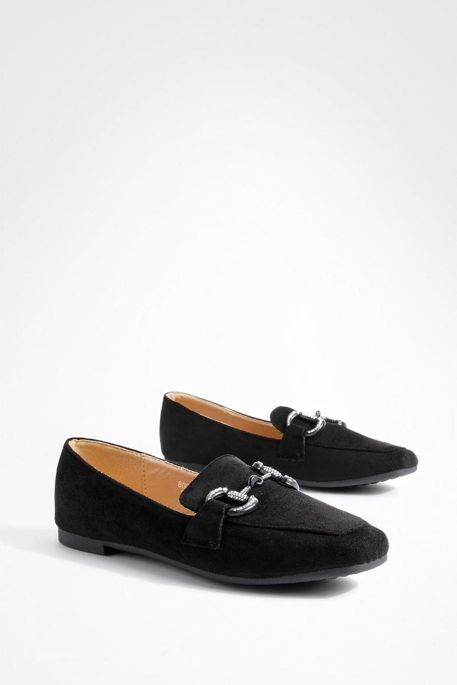 Black negro T Bar Loafers