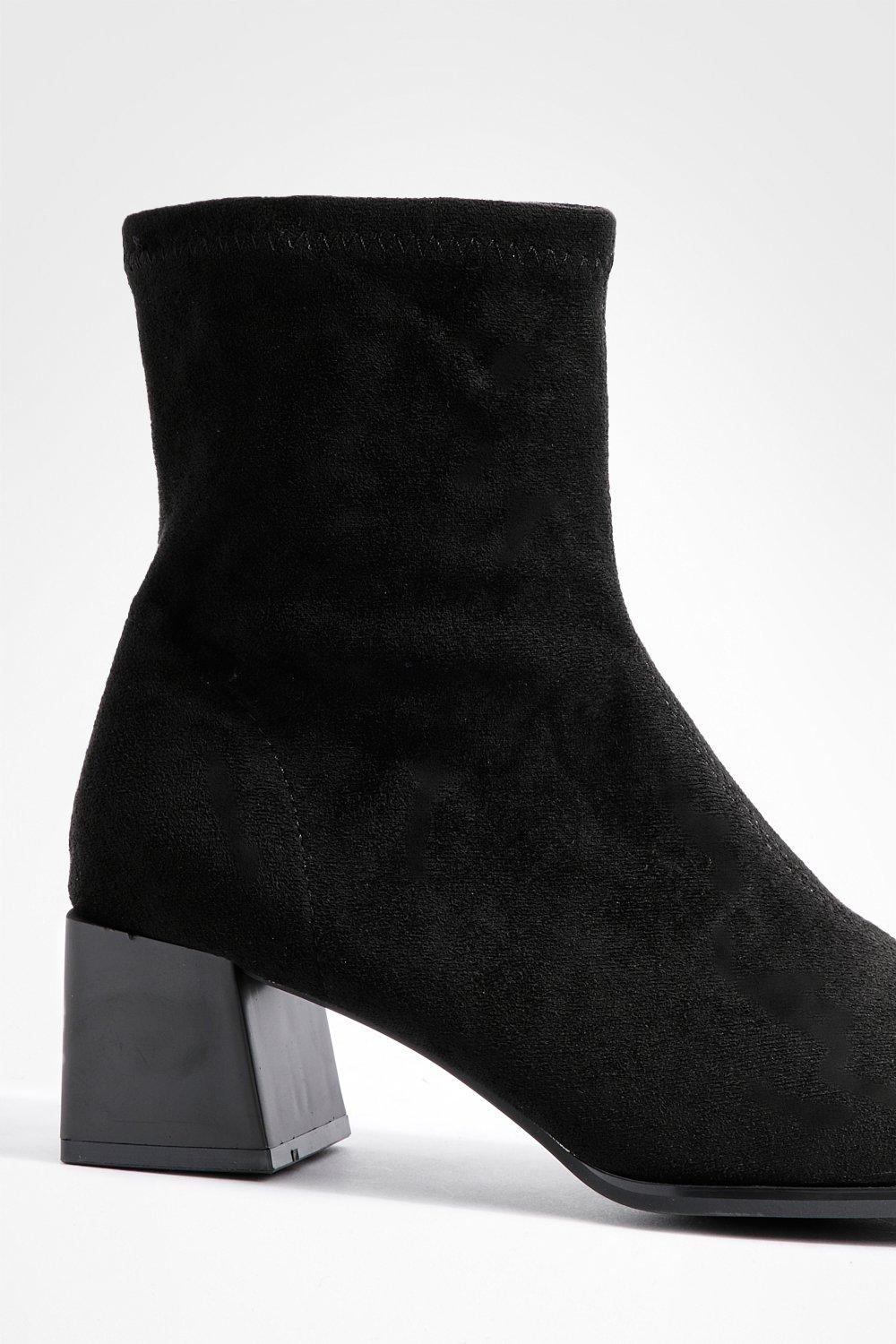 Black suede ankle cheap booties low heel