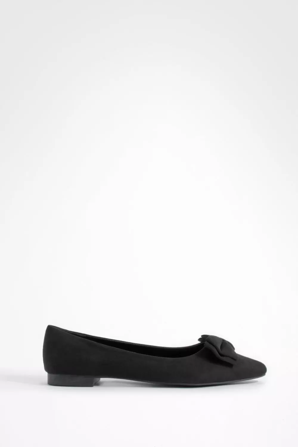 Black Wide Fit Bow Pointed Toe Ballerina alternative image