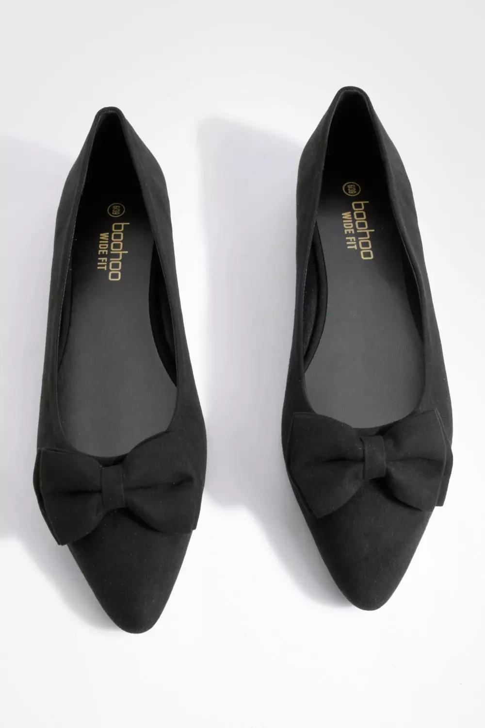 Black Wide Fit Bow Pointed Toe Ballerina alternative image