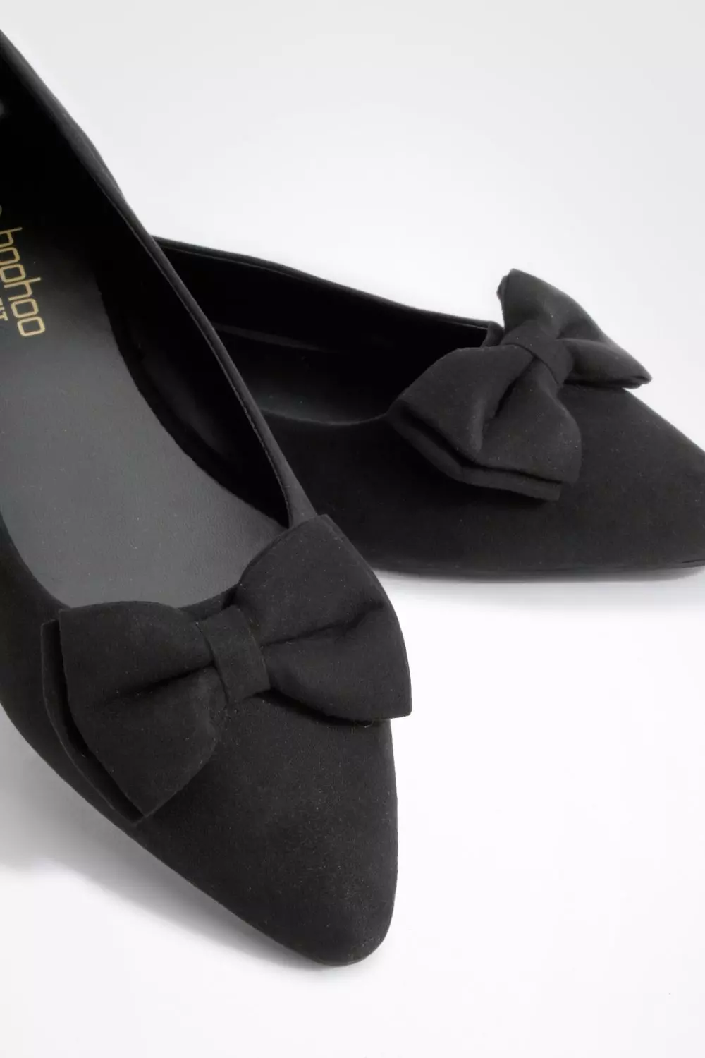Black Wide Fit Bow Pointed Toe Ballerina alternative image