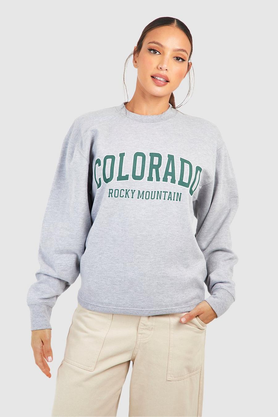 Tall Sweatshirt mit Colorado-Print, Grey marl image number 1