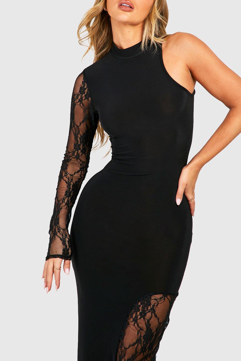 Black lace bodycon dress best sale