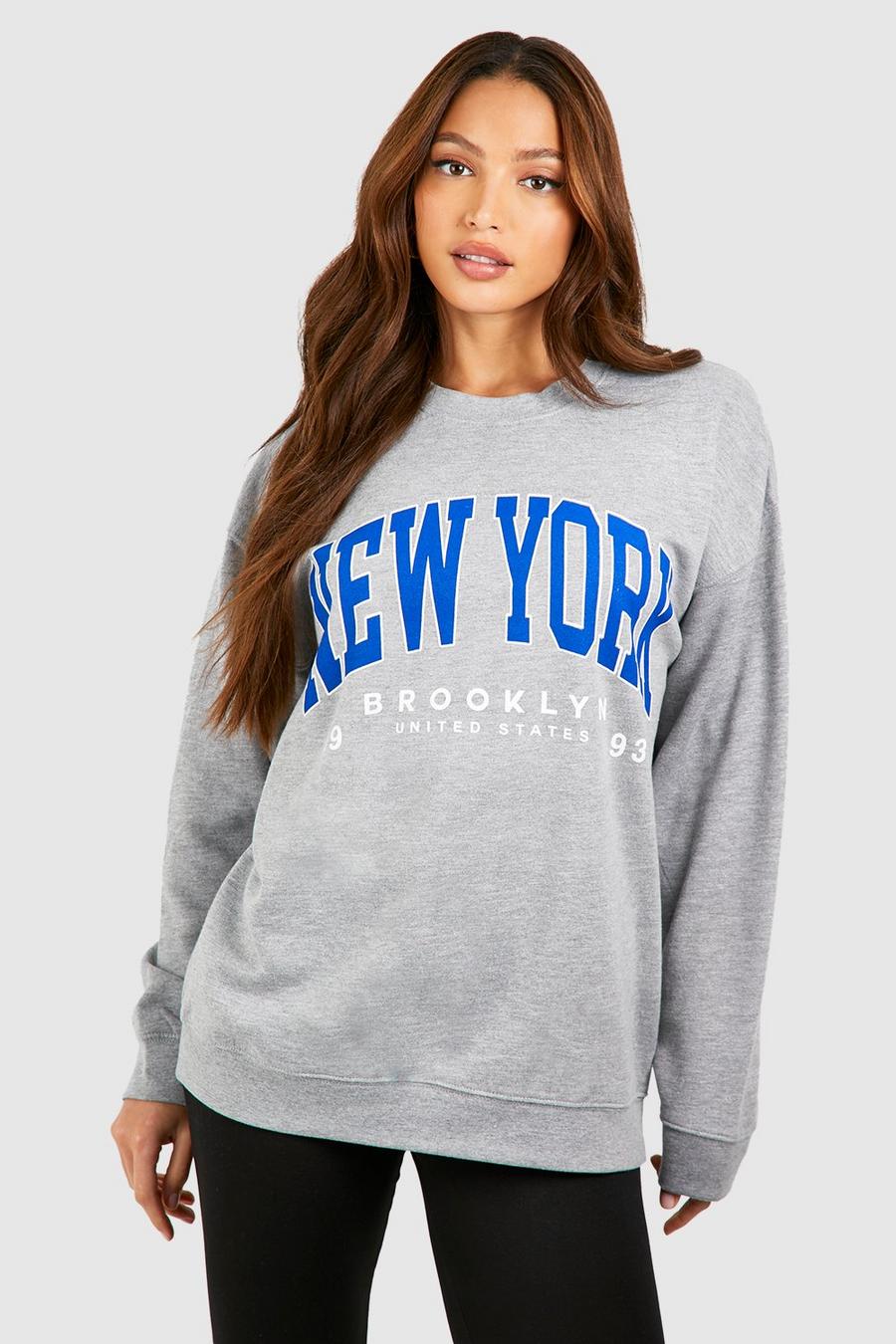 Tall Sweatshirt mit New York Print, Grey marl image number 1