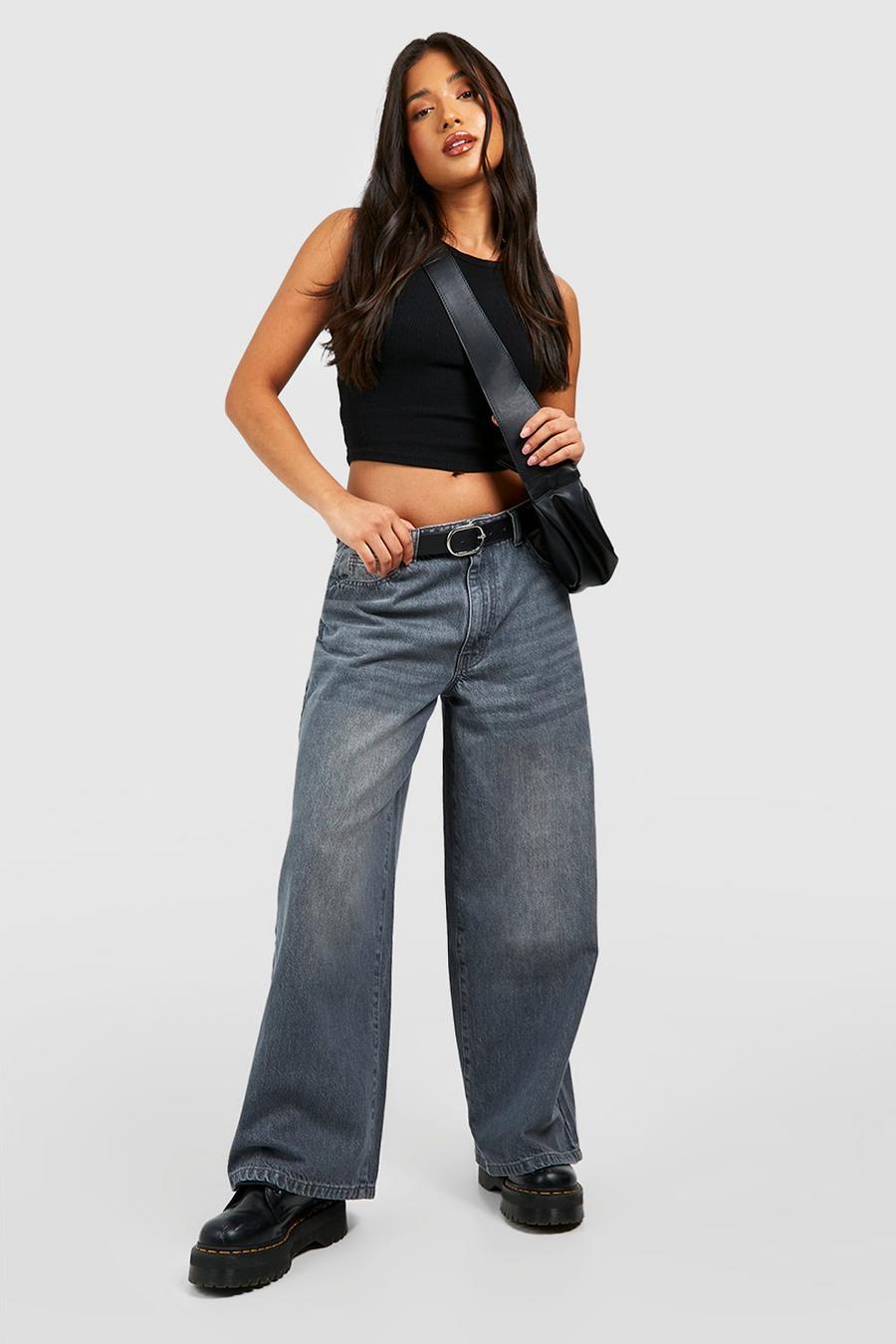 Mid grey The Petite Wide Leg Jeans image number 1