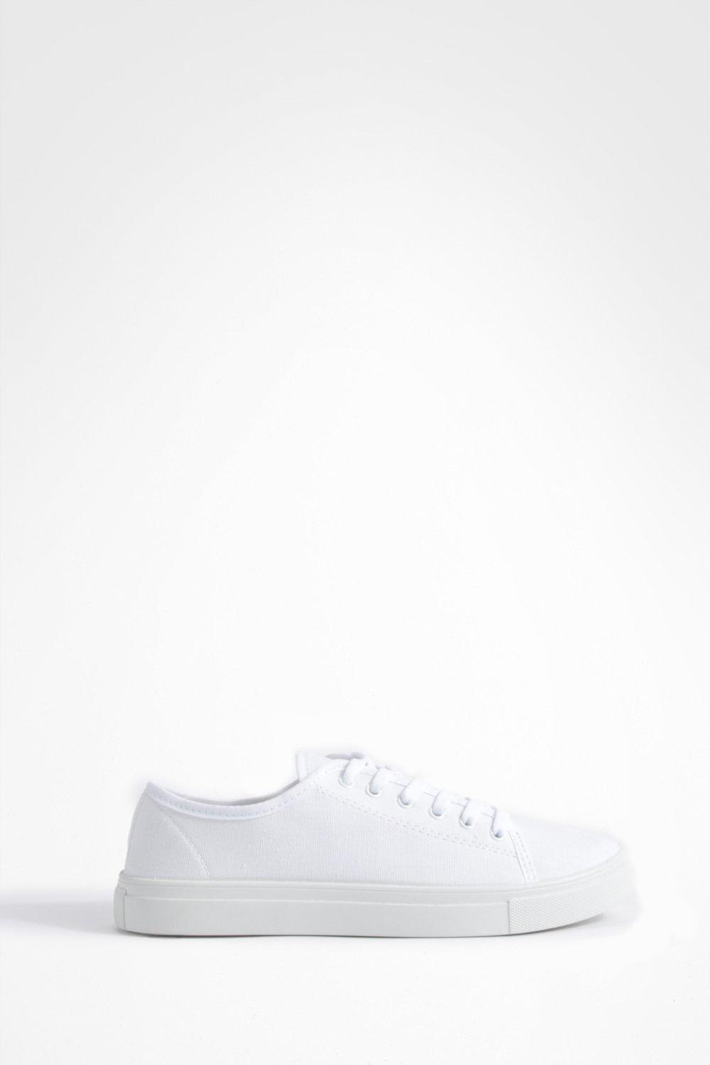 Canvas lace hot sale up trainers