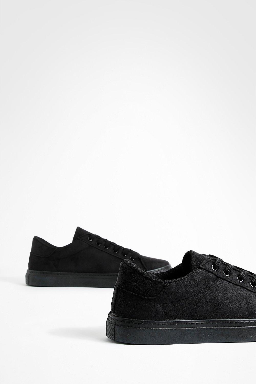 Faux Suede Basic Flat Sneakers