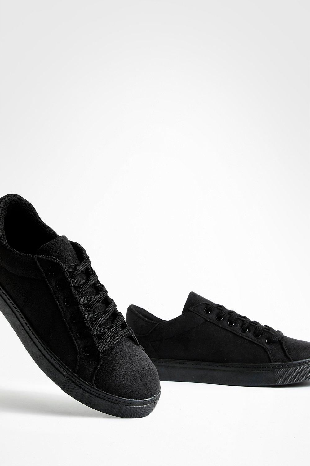 Black sales suede trainers