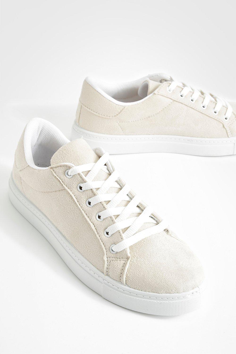 Faux Suede Basic Flat Sneakers