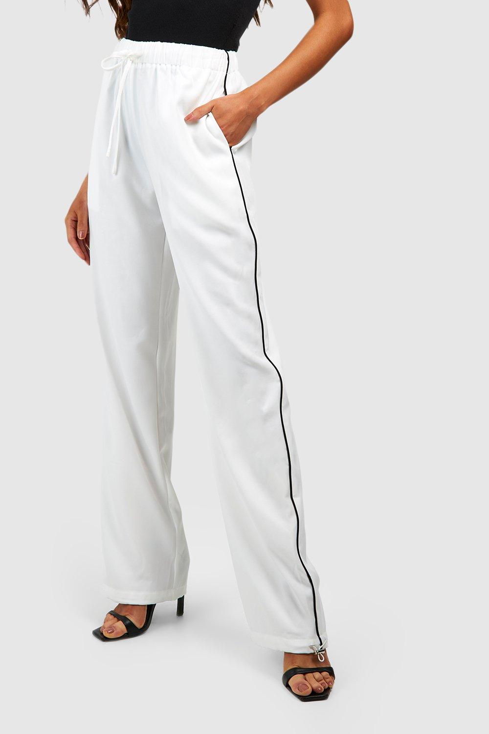 Boohoo best sale white trousers