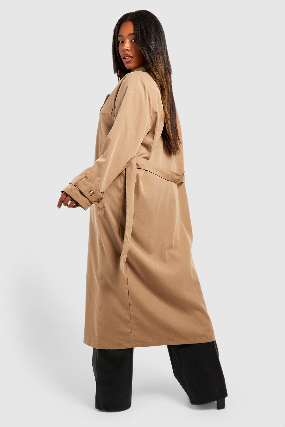 Tan tailored coat sale