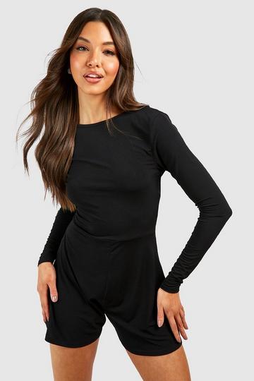 Strakke Playsuit Met Losse Rug black