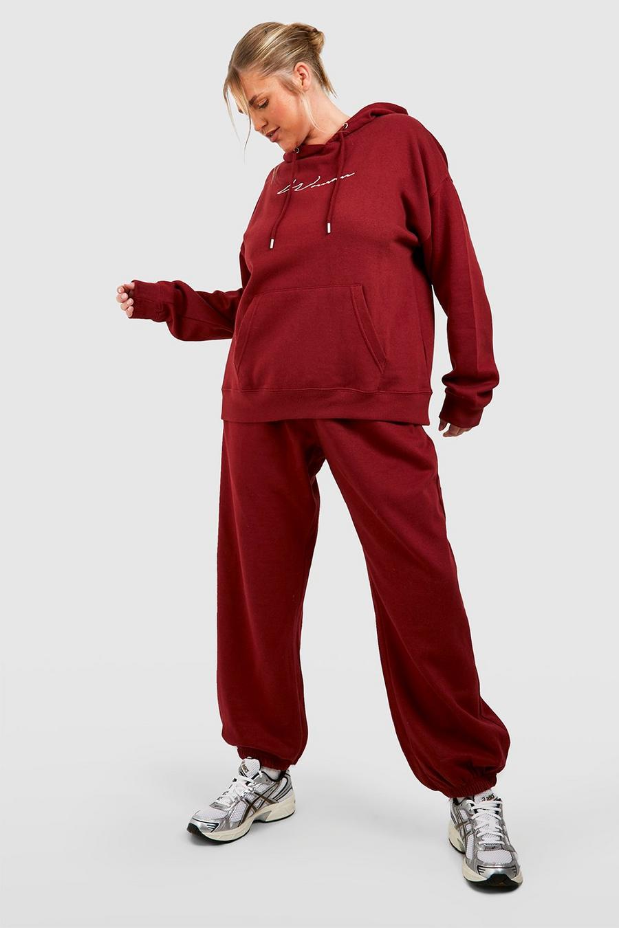 Berry red Plus Oversized Jogger 