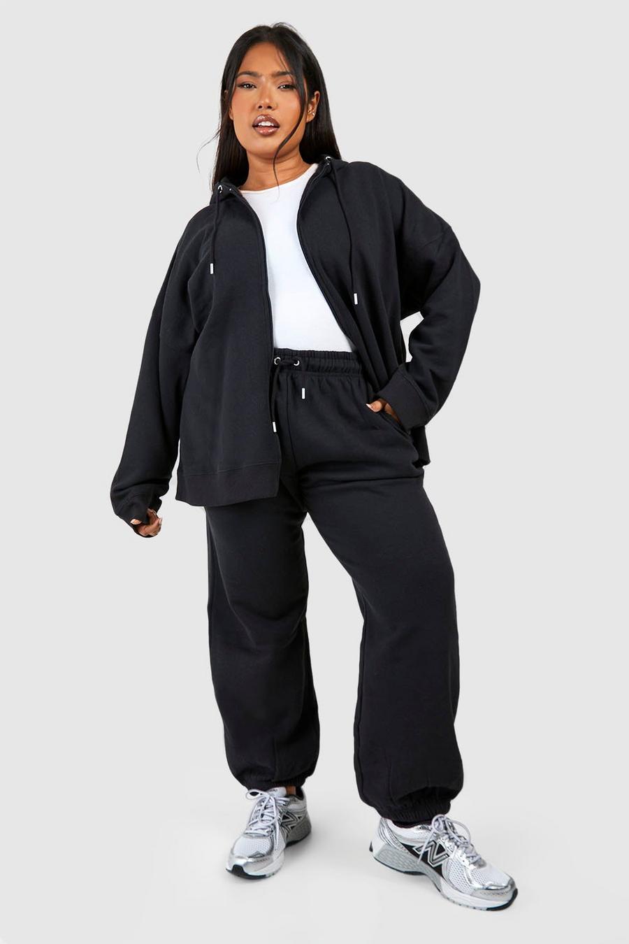 Pantaloni tuta Plus Size oversize, Black image number 1