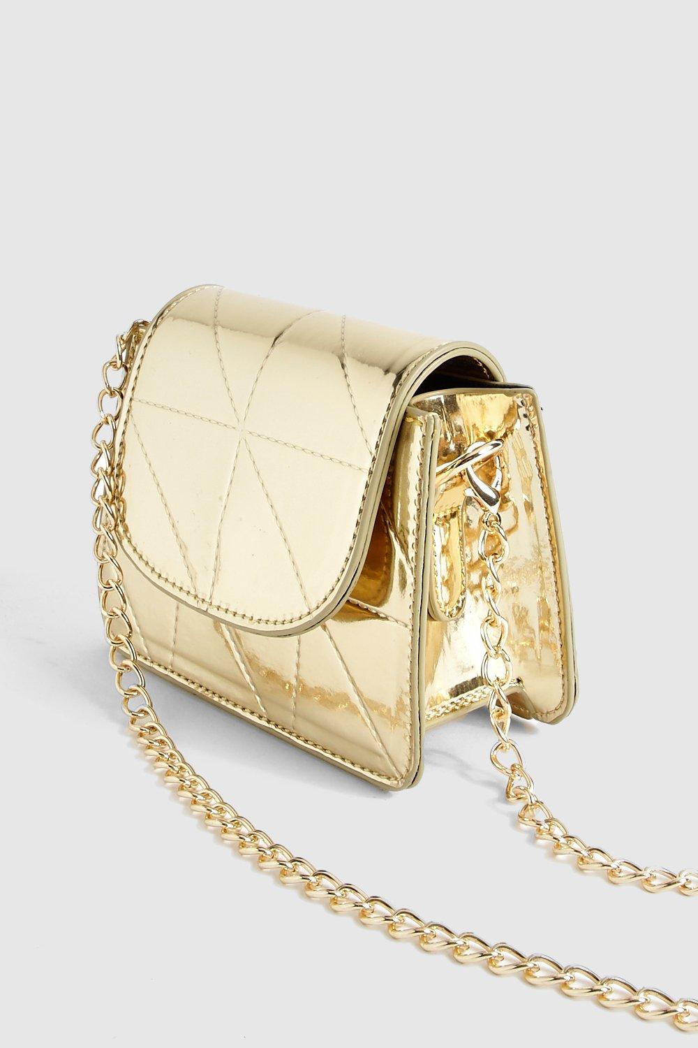 Boohoo store gold bag