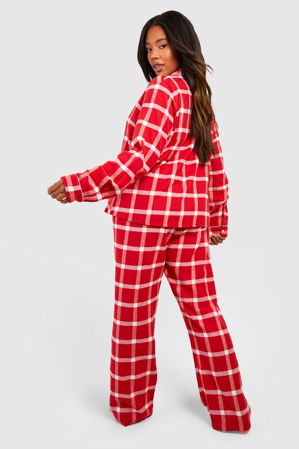 Plus Buffalo Plaid Print PJ Set