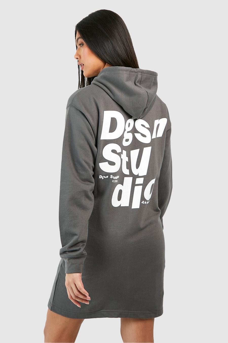 Umstandsmode Dsgn Studio Sweatshirt-Kleid mit Kapuze, Charcoal image number 1