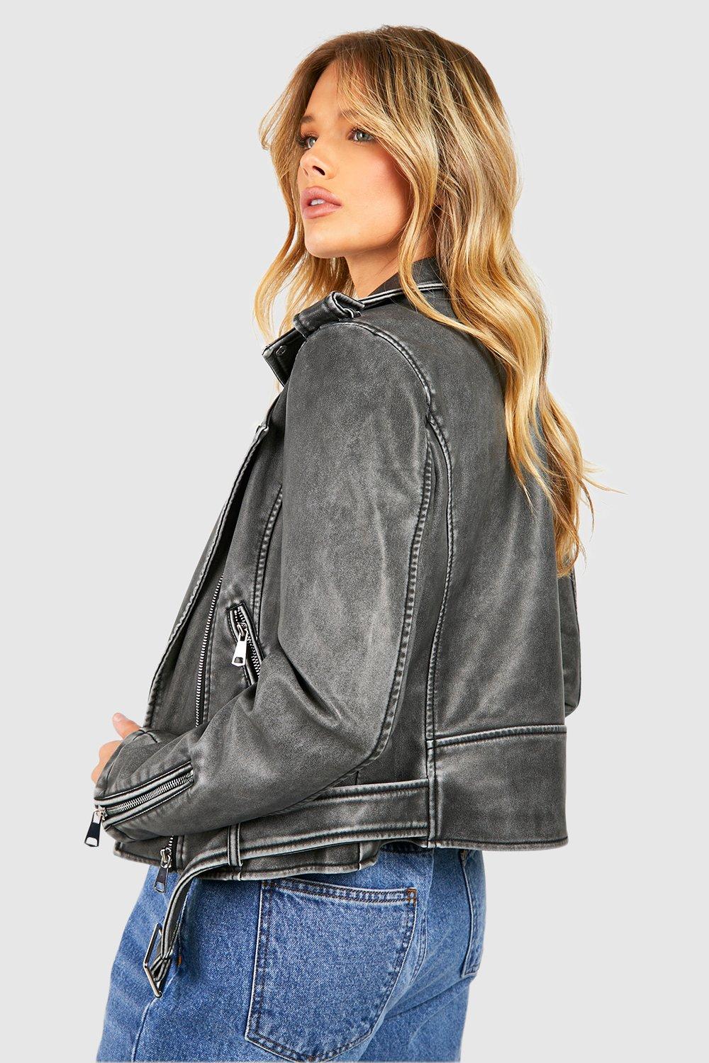 Boohoo suede deals biker jacket