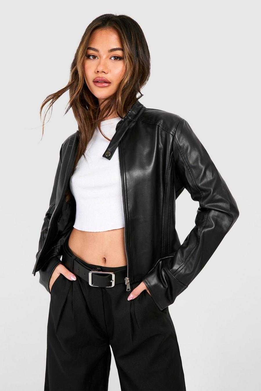 Women's Fitted Moto Faux Leather Jacket | Boohoo UK