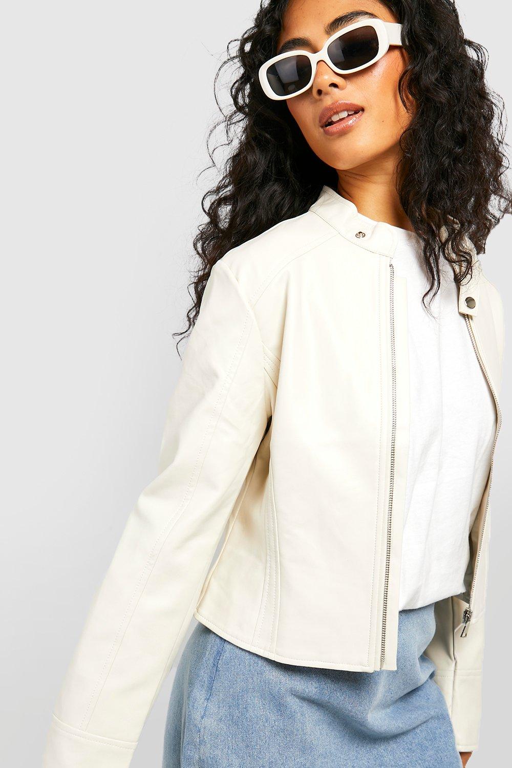 Women's fitted outlet faux leather jacket