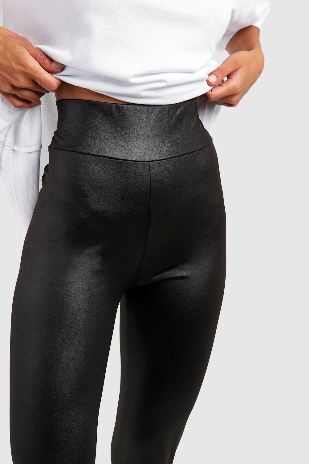 Shaping Coated-Effect Biker Leggings