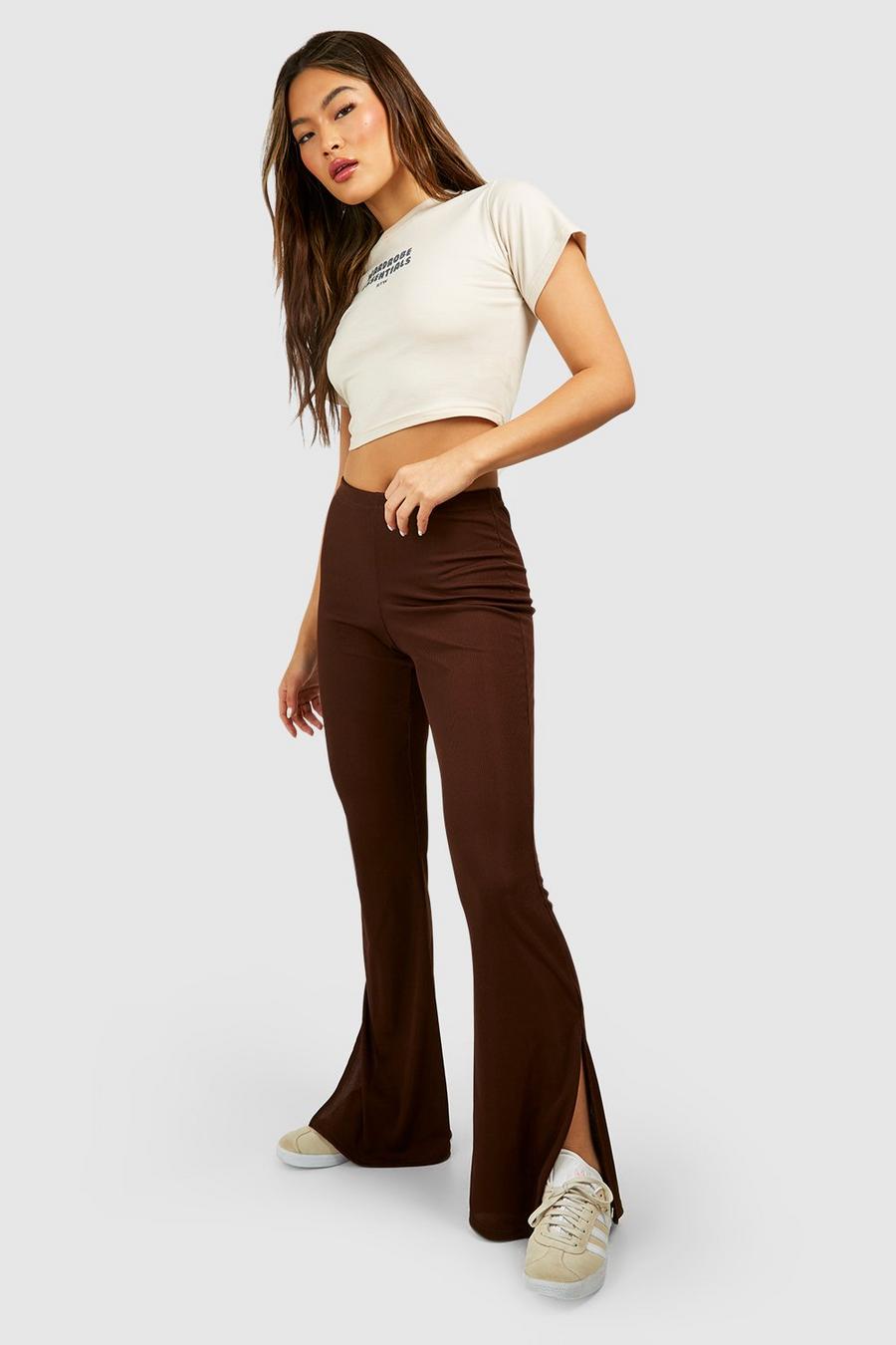 Chocolate Brown Brushed Boxer Button Leggings