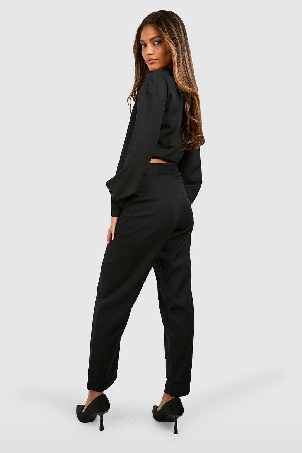 Black high deals waisted cigarette trousers