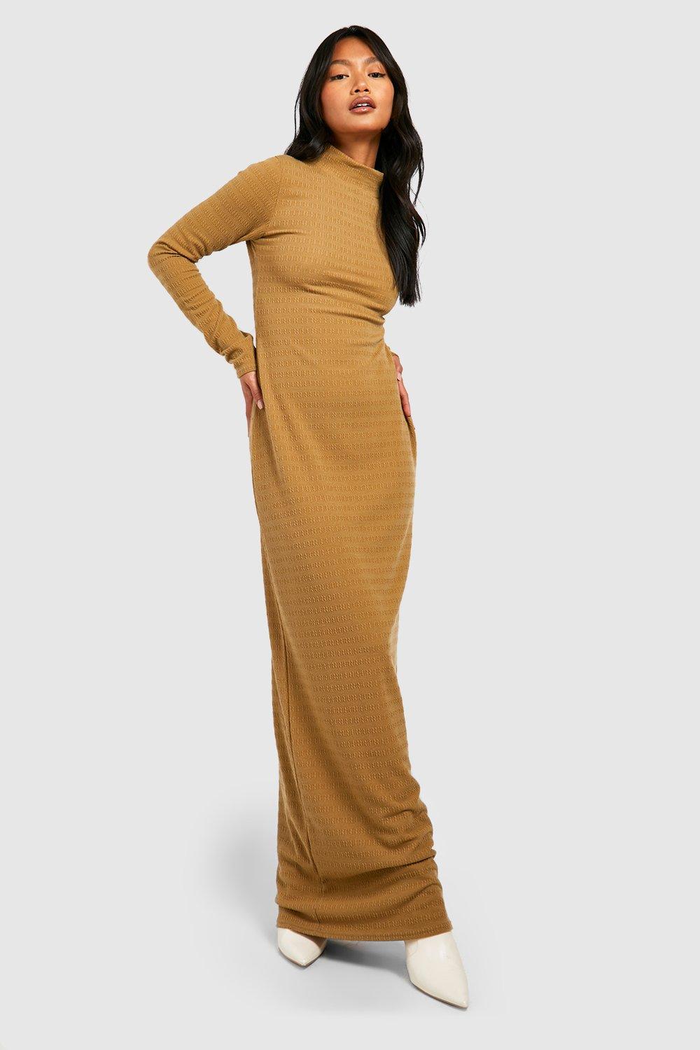 Long sleeve high 2024 neck maxi dress