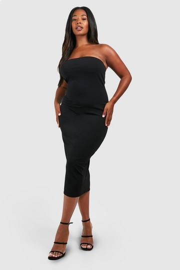 Black Plus Bandeau Midi Dress