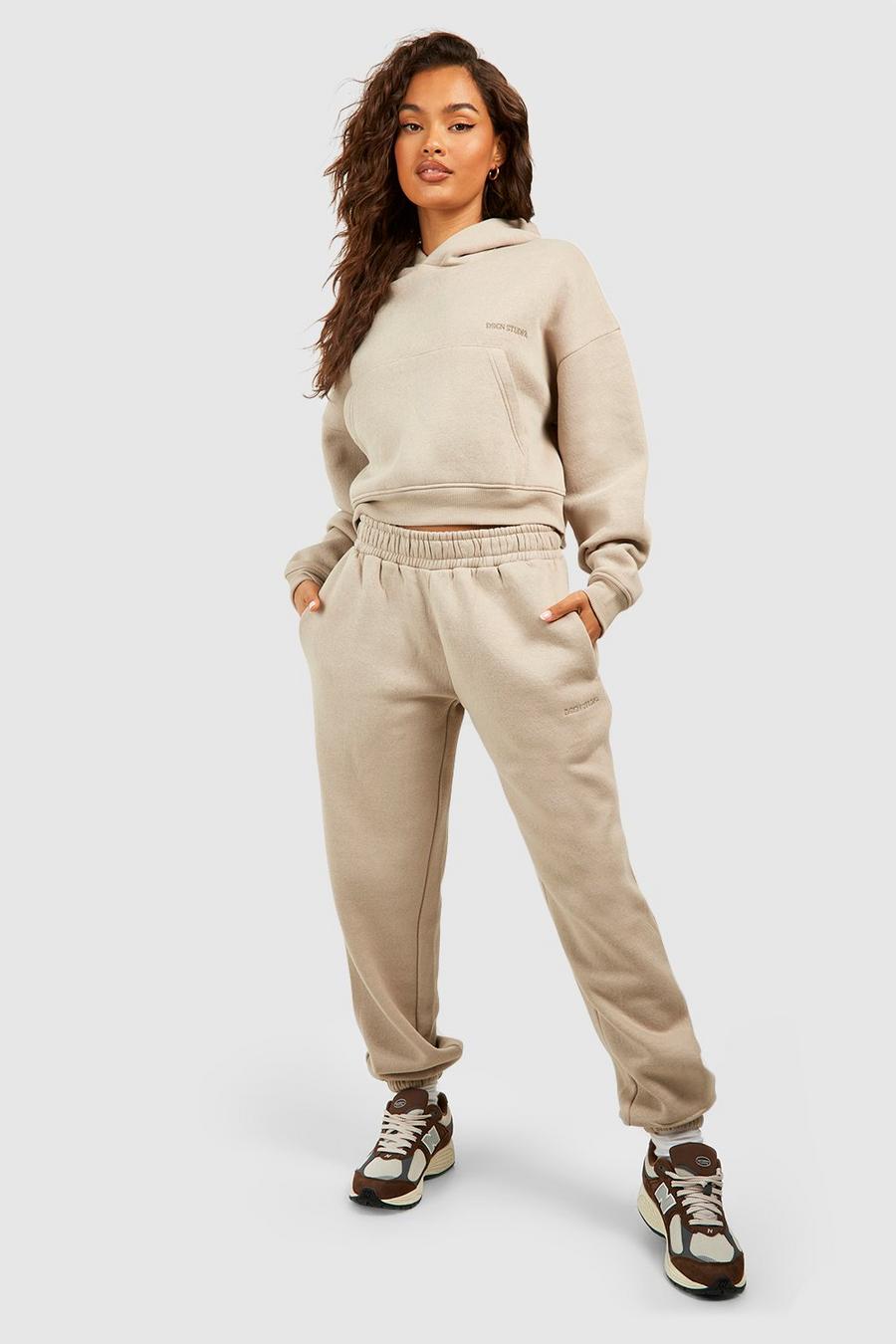 Stone DSGN Studio Embroidered Cropped Hooded Tracksuits 