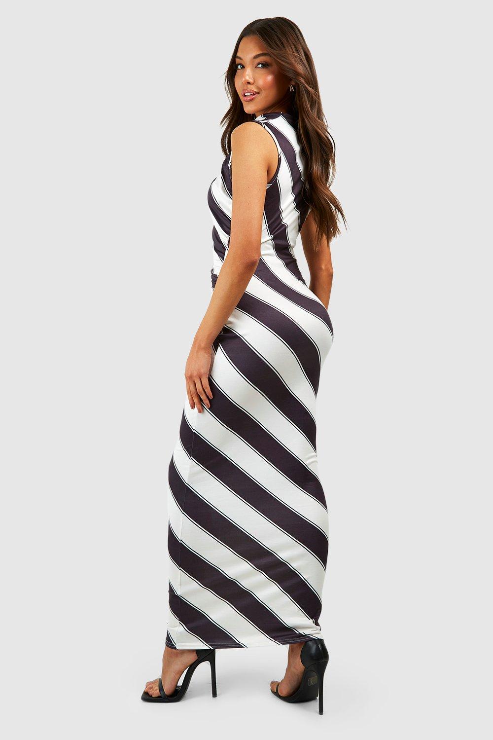 Robe longue 2025 rayée verticale