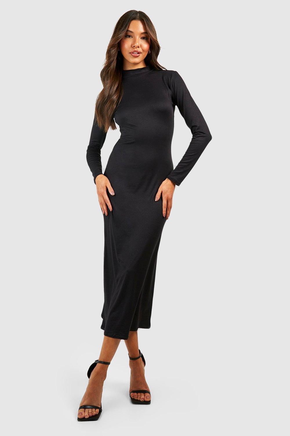 High Neck Midi Dress