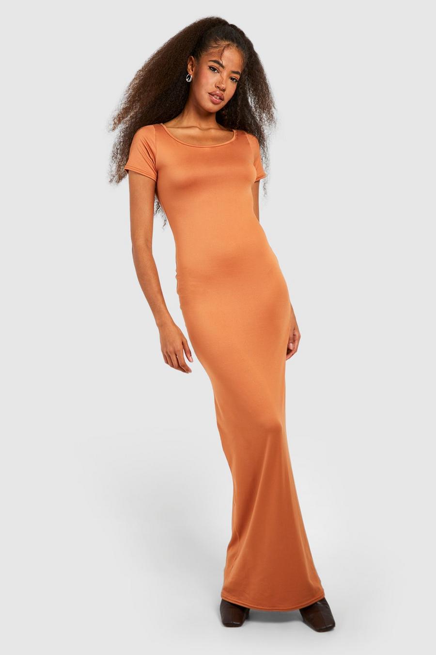 Rust orange Super Soft Short Sleeve Maxi Dress