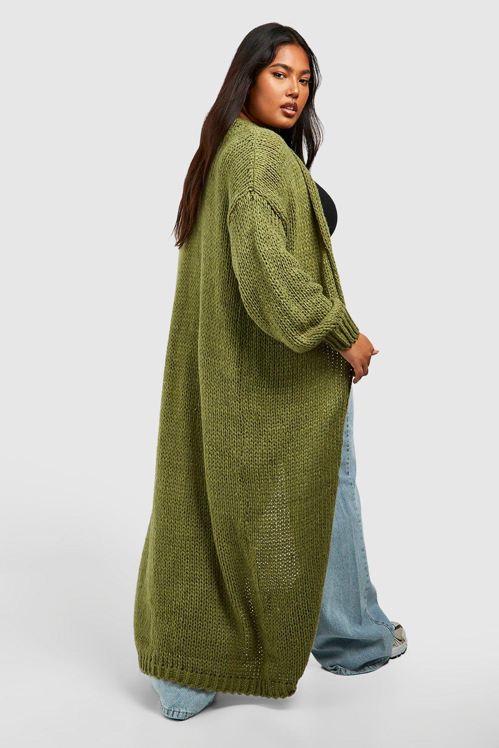 Green knitted outlet cardigan