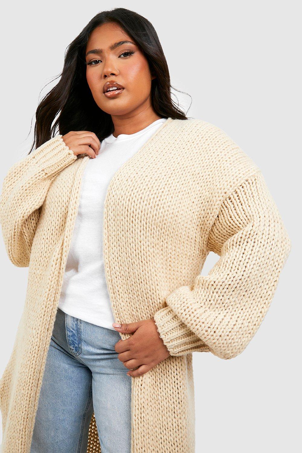 Chunky knit plus size on sale cardigan