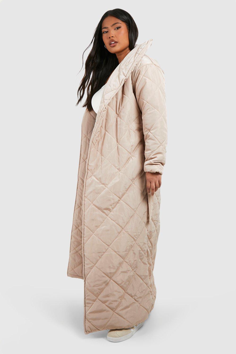 Plus size maxi puffer on sale coats