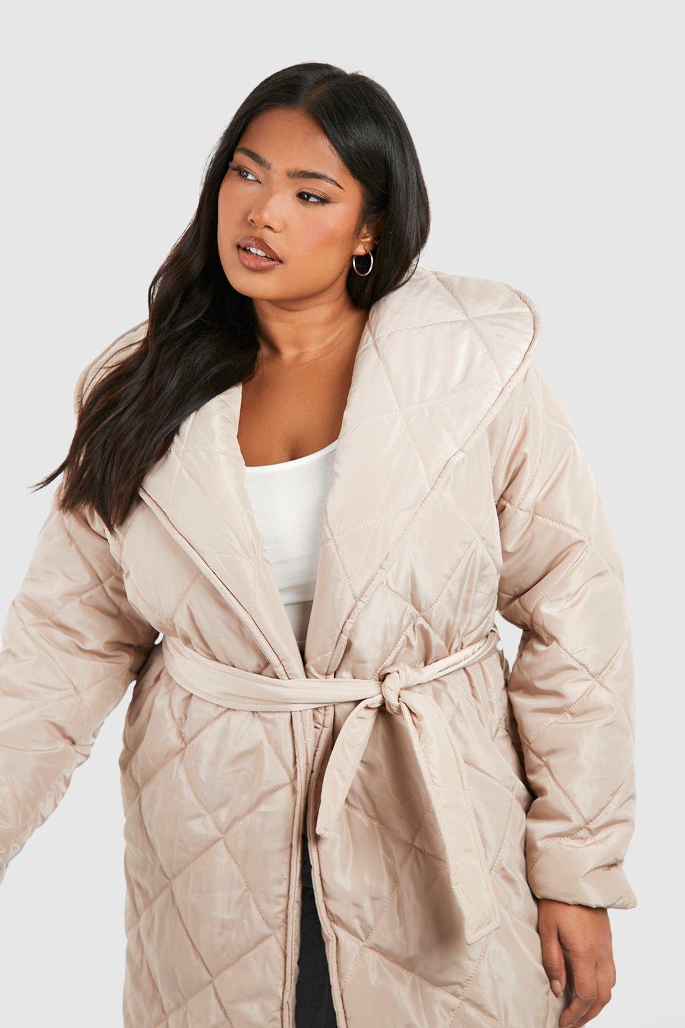 Plus size hot sale quilted coat