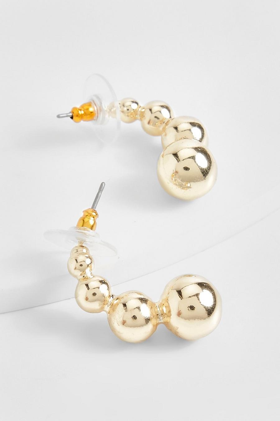 Gold metallic Orb Stud Earrings