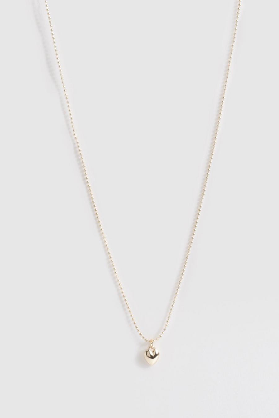 Gold metallic Heart Chain Necklace