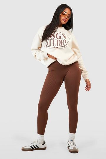 Seamless Premium Contour Seamless Rib Legging chocolate