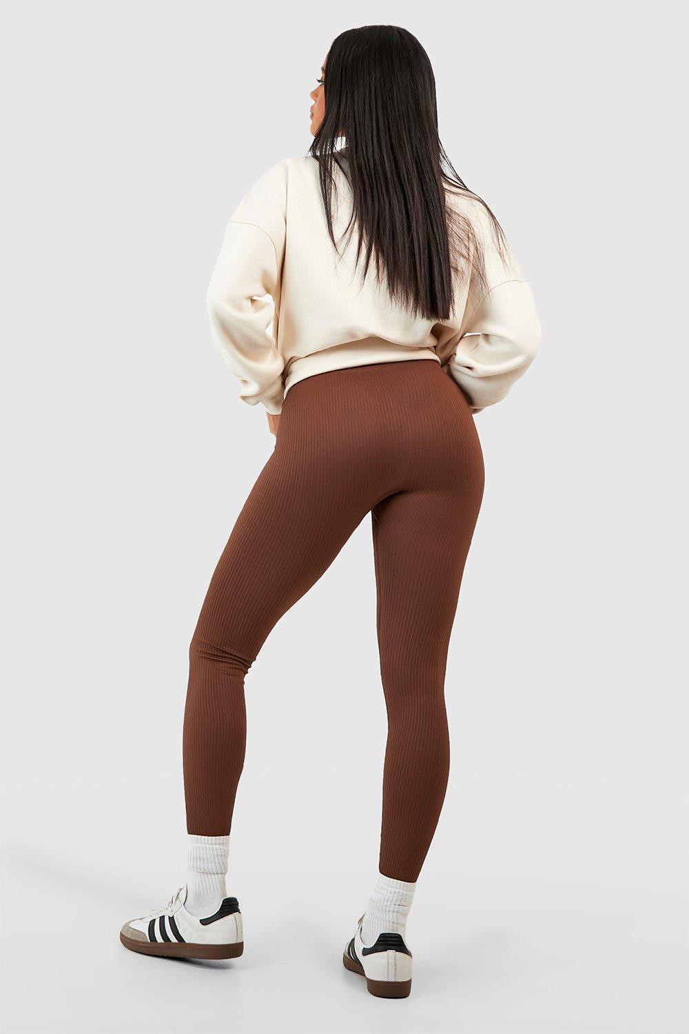Celer brown seamless leggings with booty - Depop