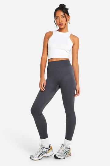 Contrast Seamless Contour Rib Legging charcoal