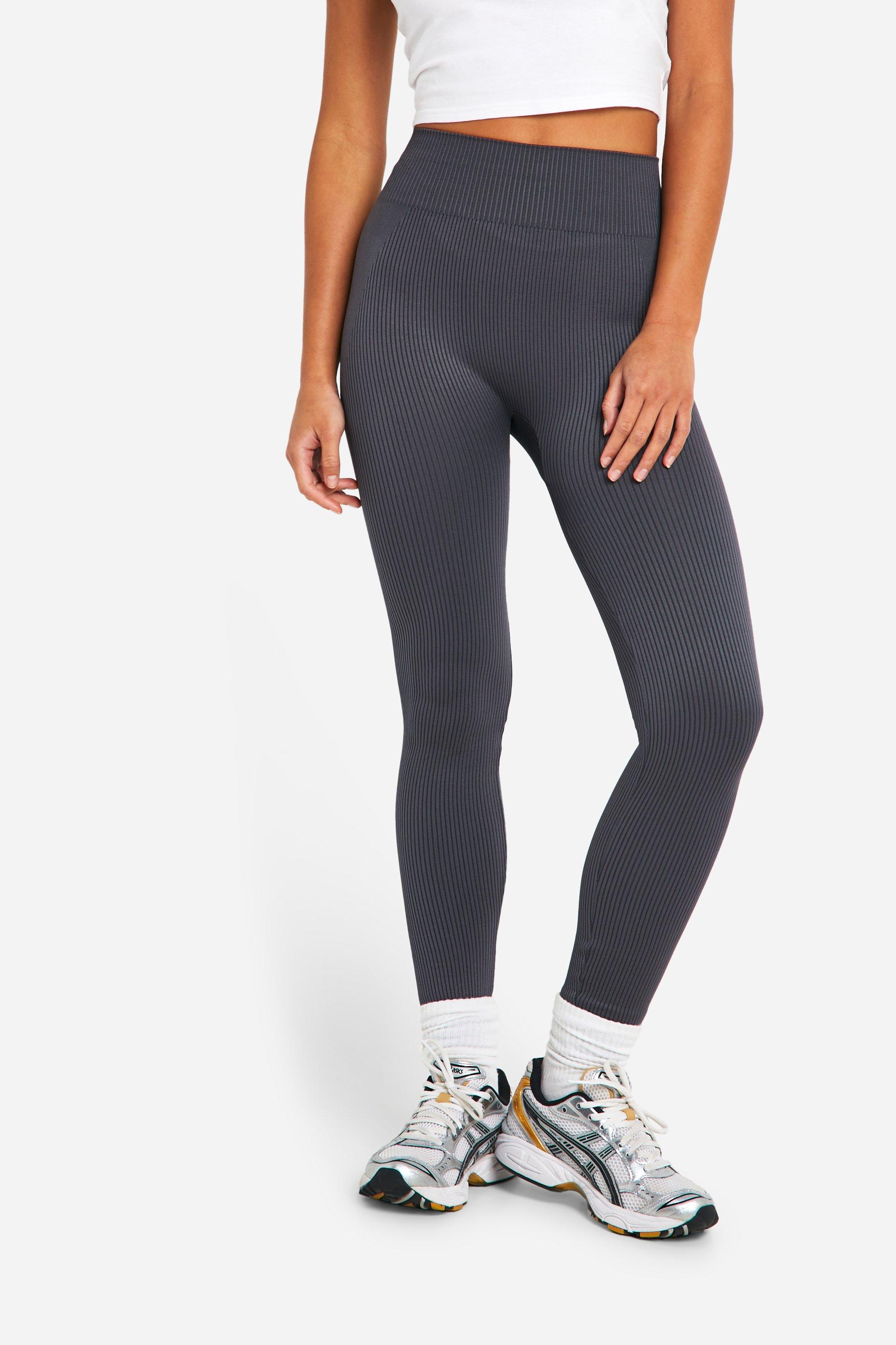 Plus Charcoal Seamless 2 Tone Contour Leggings