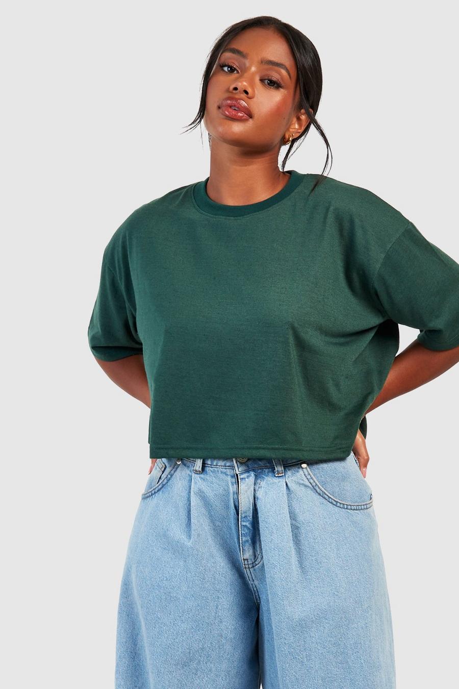 Forest Basic Cotton Boxy Cropped T-shirt  image number 1